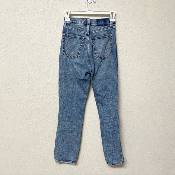 Abercrombie & Fitch The Ankle Straight Ultra High Rise Jeans Patch Size 24/00R - Picture 2 of 5